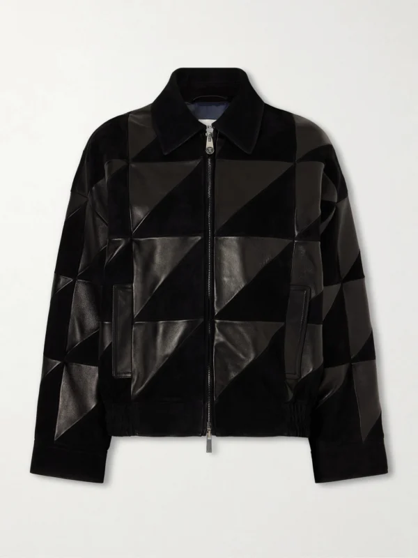 Versace Paneled Leather Jacket