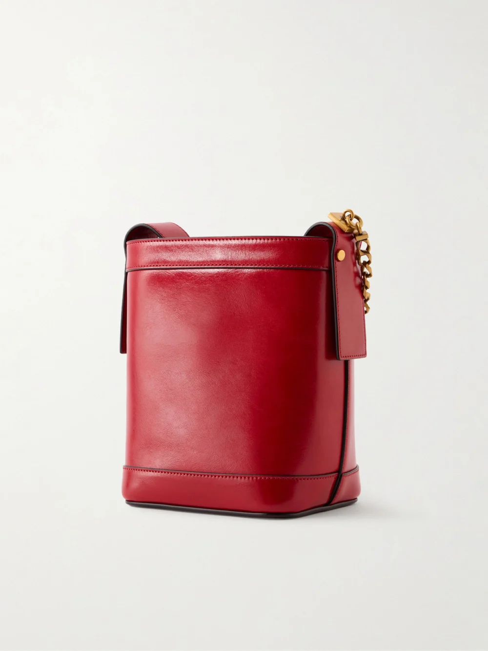 Back view of the Versace Pivot Mini Leather Bucket Bag