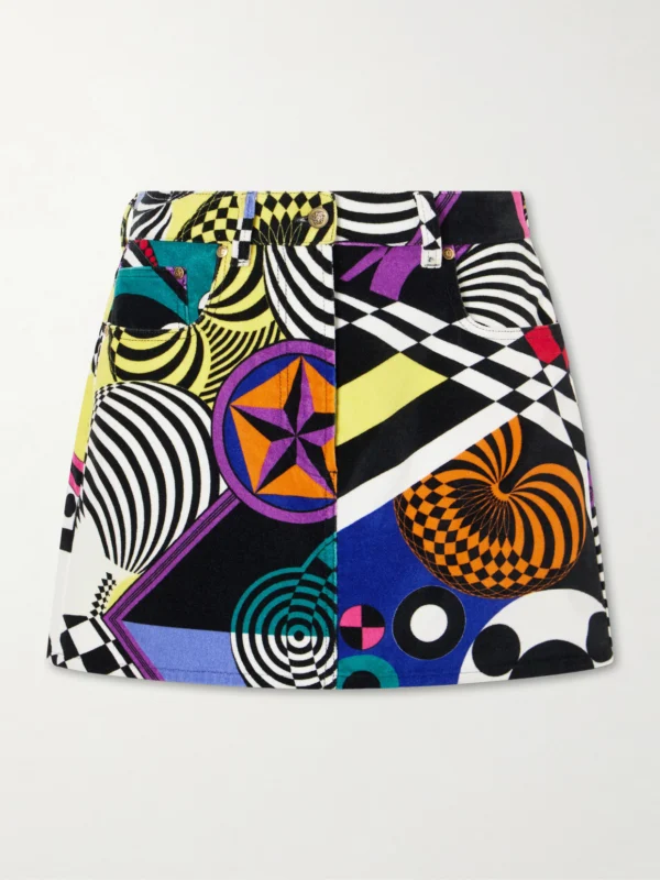 Versace Printed Cotton-velvet Mini Skirt