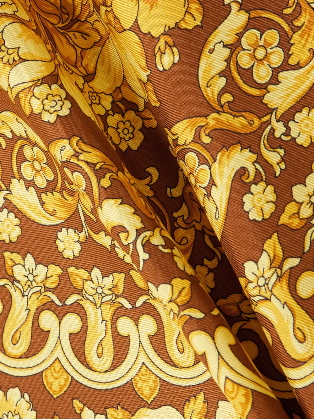 Close-up detail of the Versace Printed Silk-twill Shirt