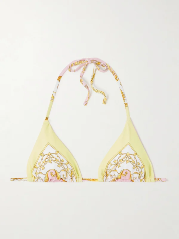 Versace Printed Triangle Bikini Top