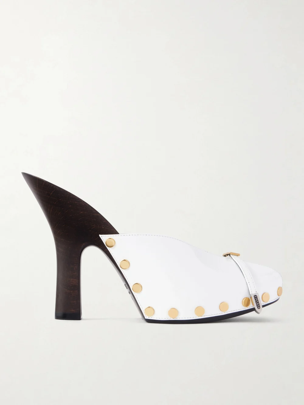 Versace Sassi 105 Patent-leather Clogs in white