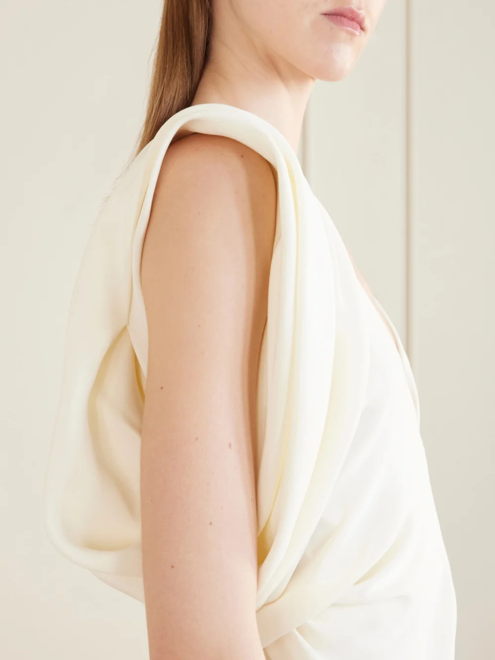 Close-up detail of the Versace Silk Crepe Cocktail Dress