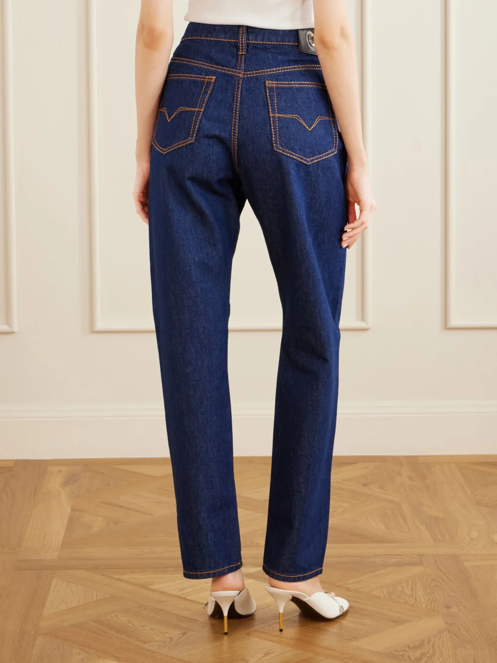 Back view of the Versace Straight-leg Jeans