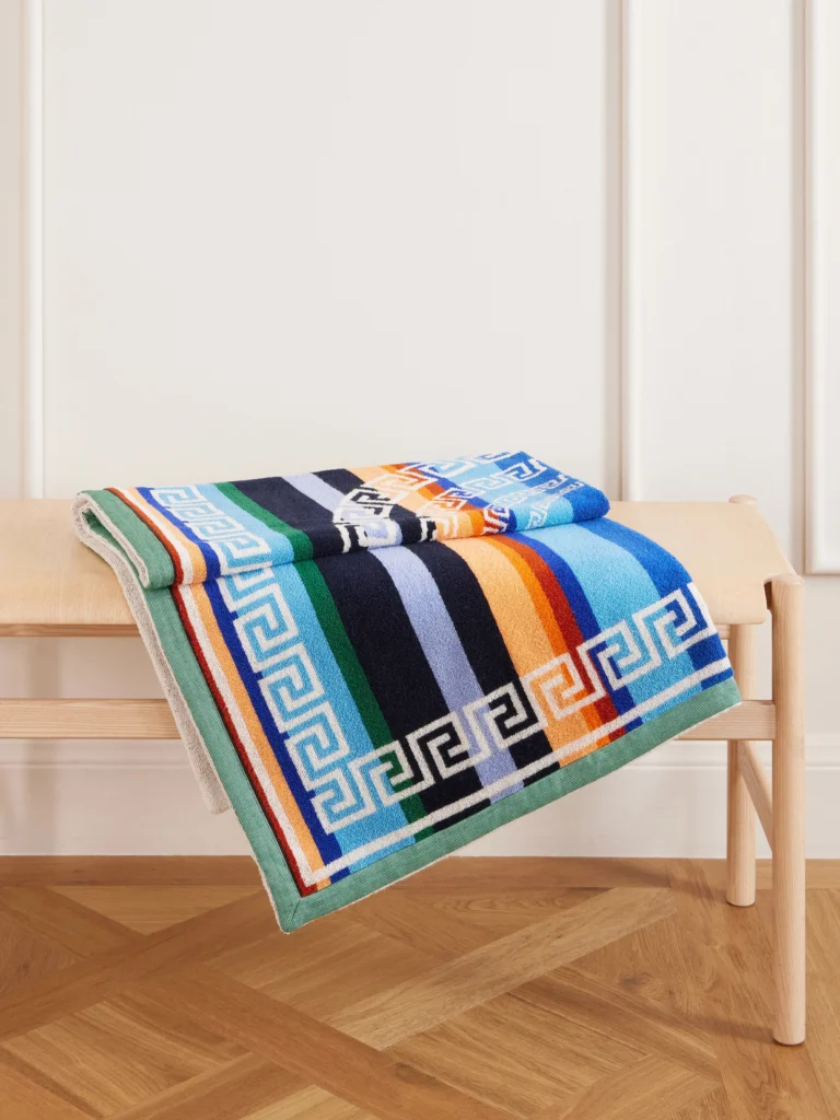 Versace Striped Cotton Beach-towel