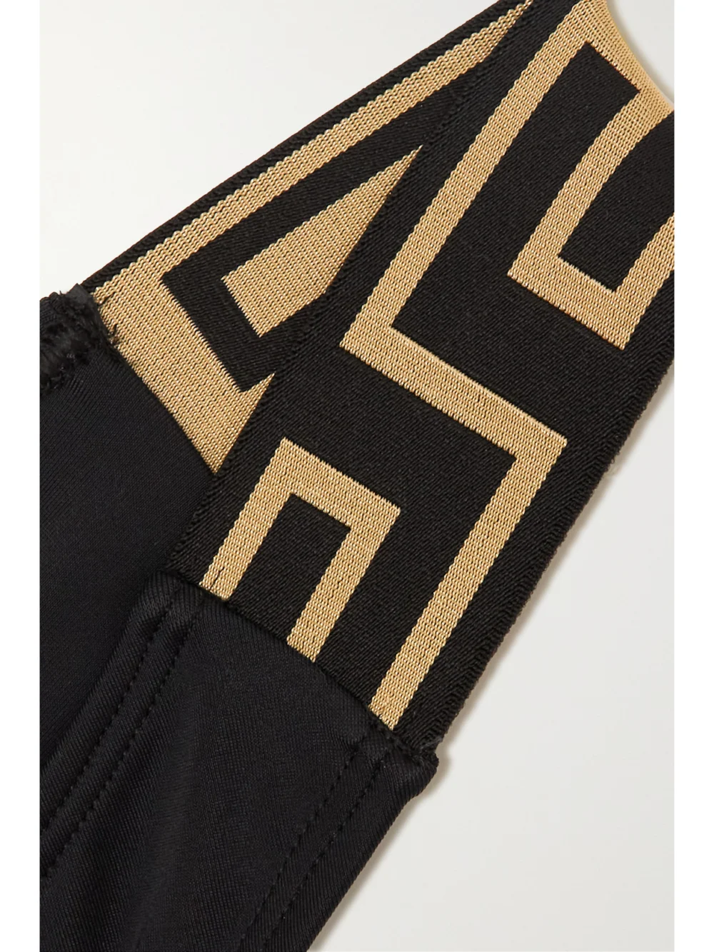 Close-up detail of the Versace Vita Jacquard-trimmed Bikini Briefs