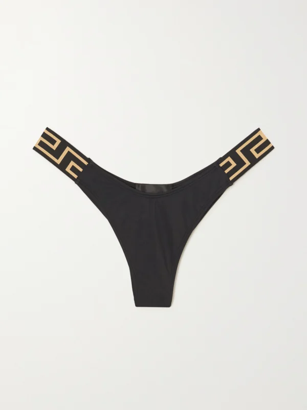 Versace Vita Jacquard-trimmed Bikini Briefs