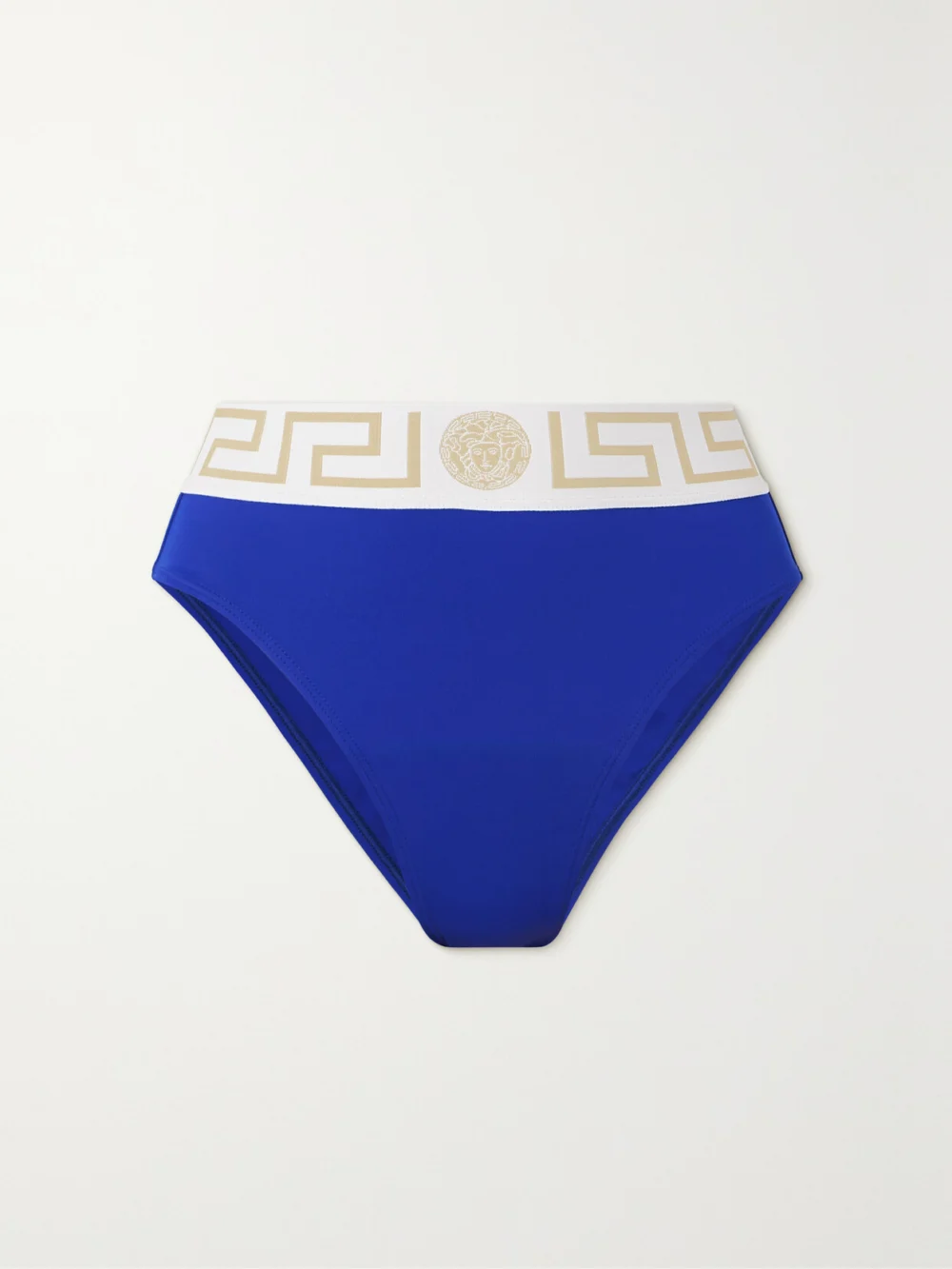 Versace Vita Jacquard-trimmed Bikini Briefs in royal blue