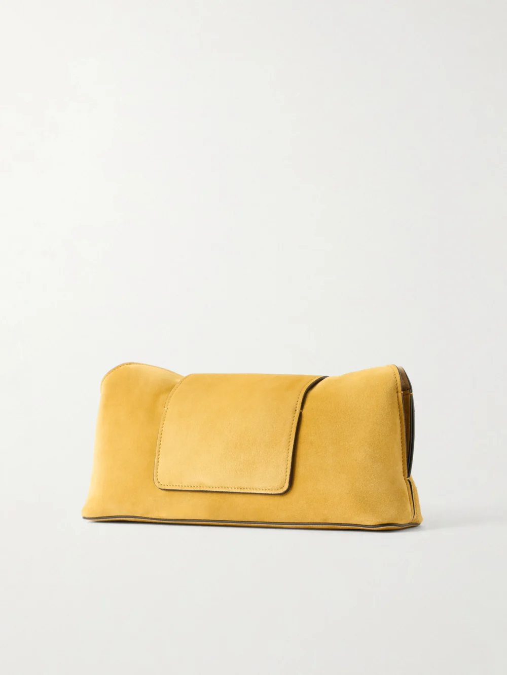 Back view of the Versace Vivienne Logo-embellished Suede Clutch