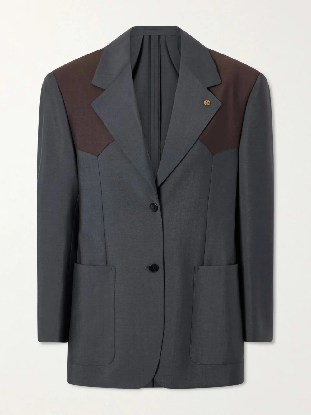 Versace Wool and Mohair-blend Blazer in gray