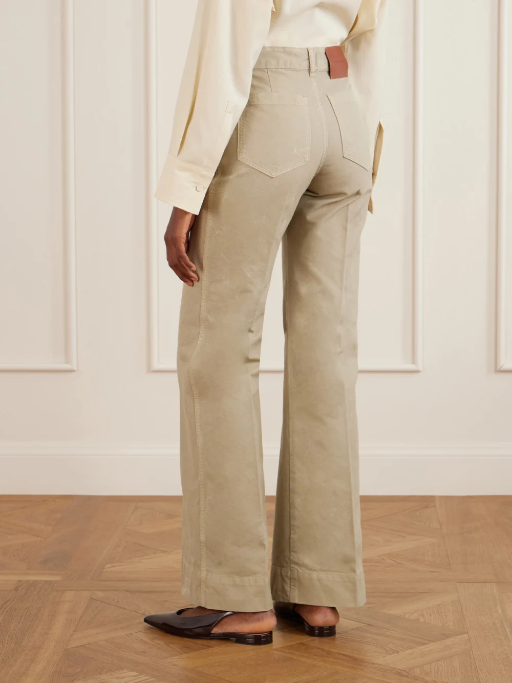 Back view of the Victoria Beckham Alina High-rise Straight-leg Jeans