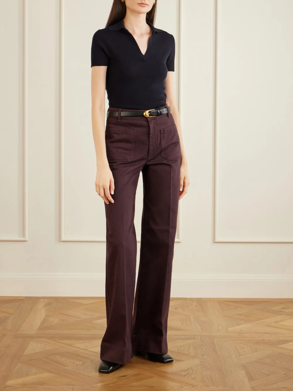 Victoria Beckham Alina High-rise Wide-leg Jeans, worn by a model