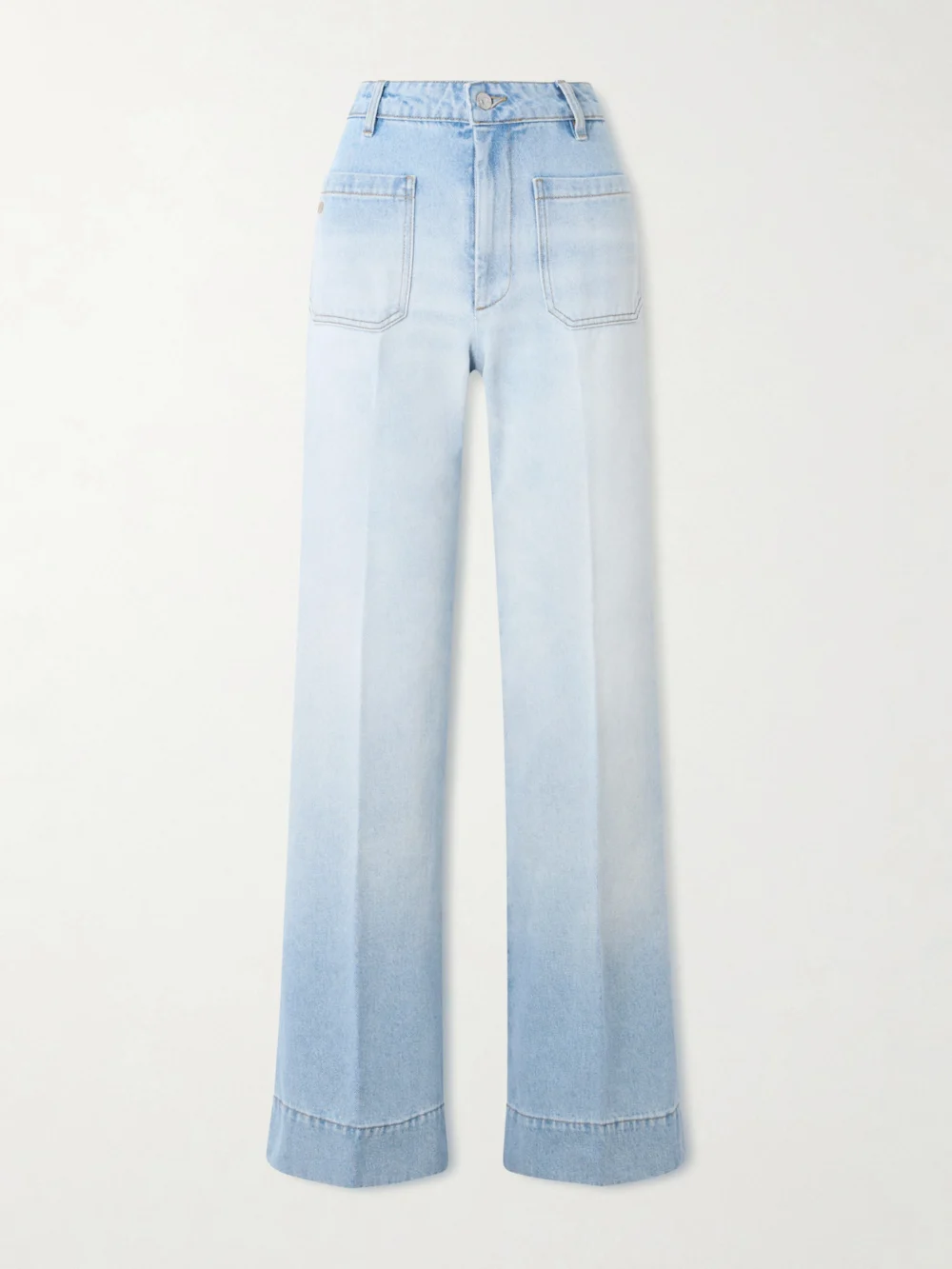 Victoria Beckham Alina High-rise Wide-leg Jeans in light denim