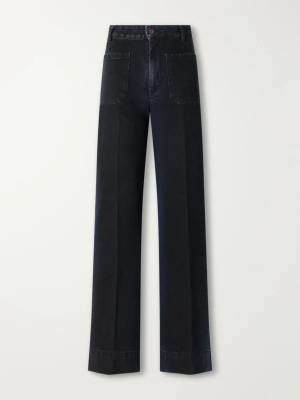 Victoria Beckham Alina Logo-embroidered High-rise Flared Jeans