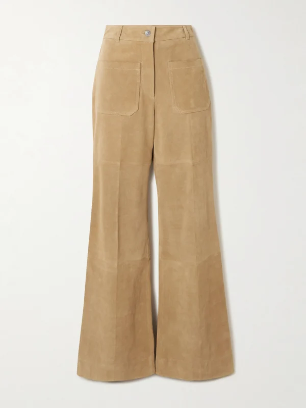 Victoria Beckham Alina Suede Flared Pants