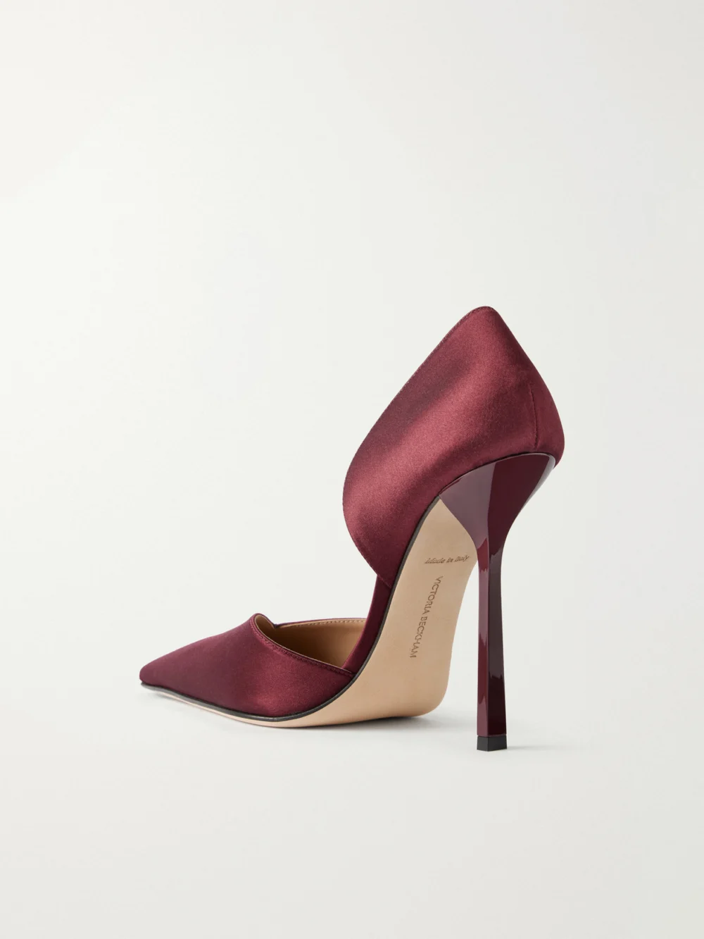 Back view of the Victoria Beckham Angle D'orsay 115 Satin Pumps