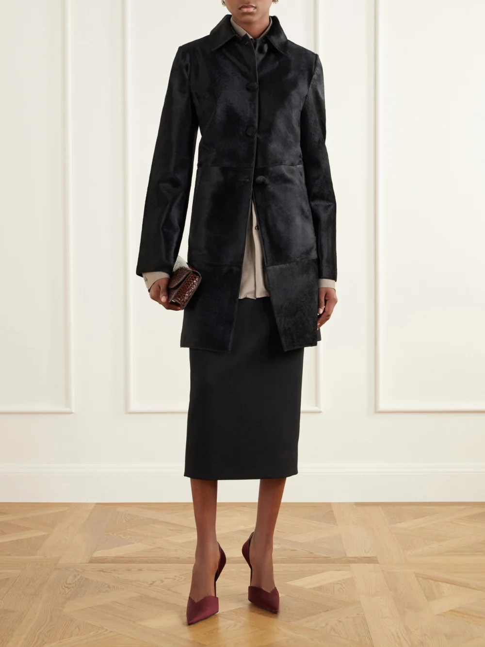 Victoria Beckham Angle D'orsay 115 Satin Pumps, styled view