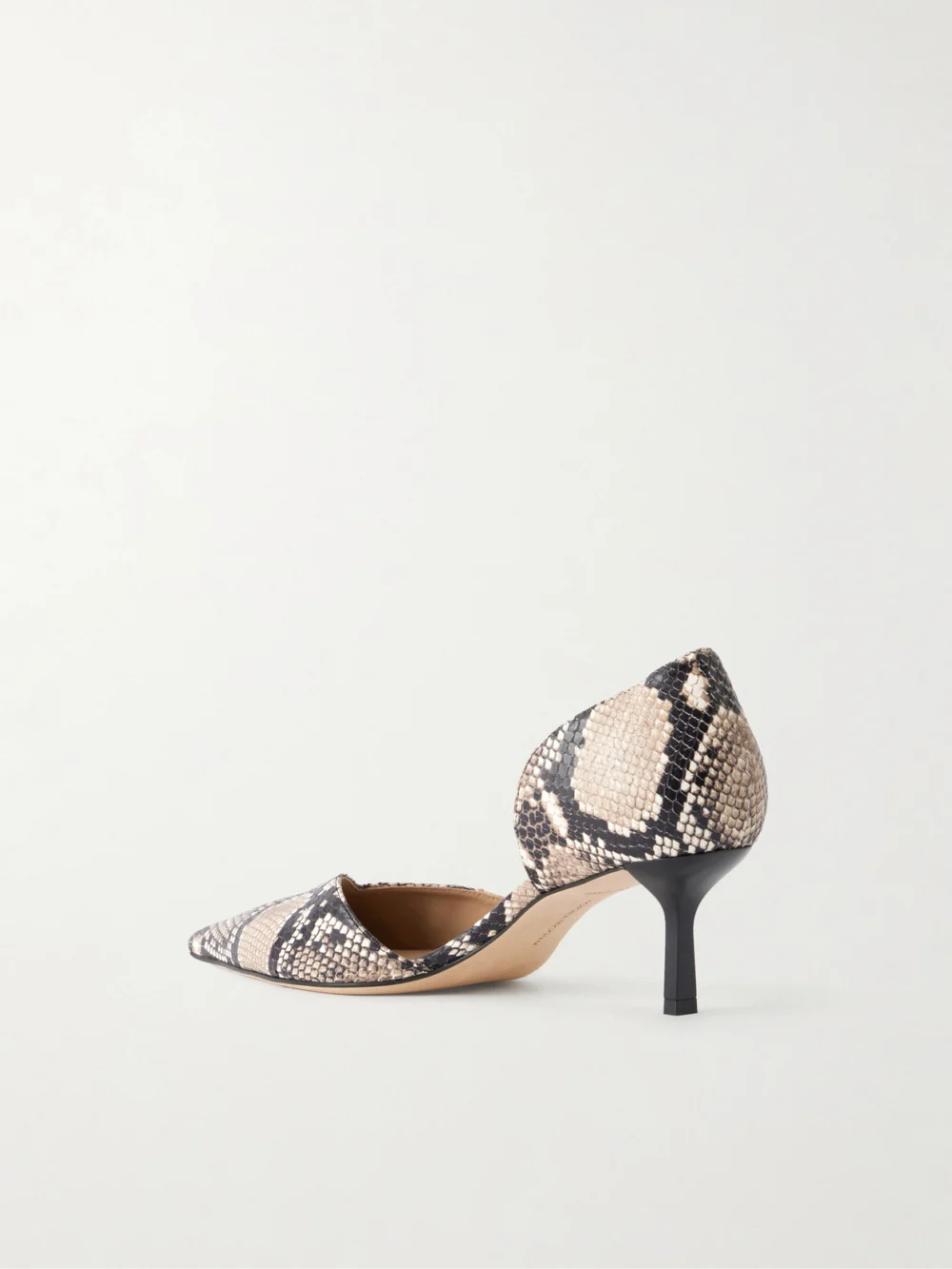 Back view of the Victoria Beckham Angle D'orsay 55 Snake-effect Leather Pumps