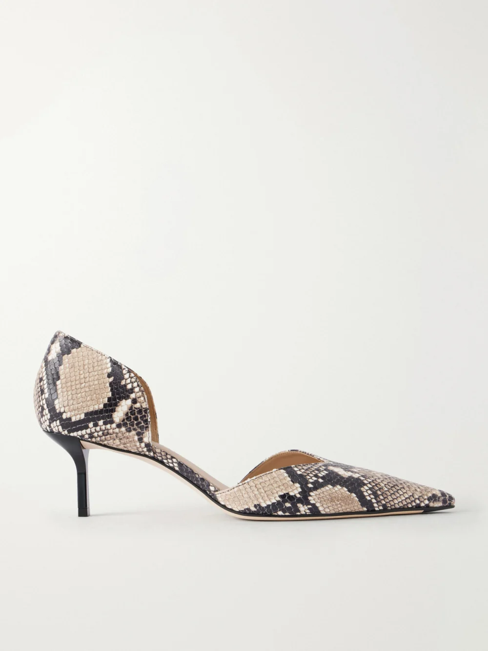 Victoria Beckham Angle D'orsay 55 Snake-effect Leather Pumps in snake print