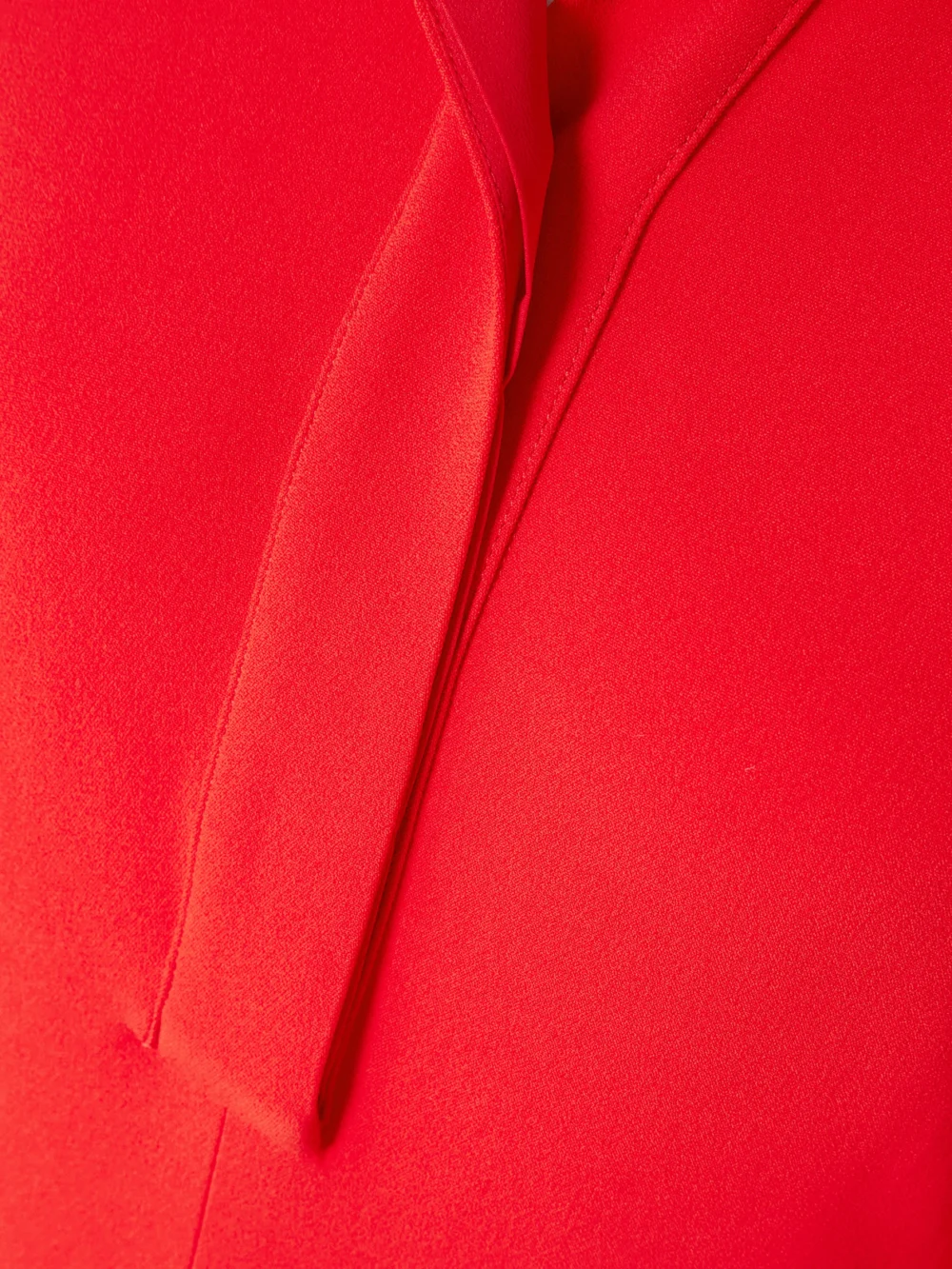 Close-up detail of the Victoria Beckham Asymmetric Gathered Crepe Shirt Dress