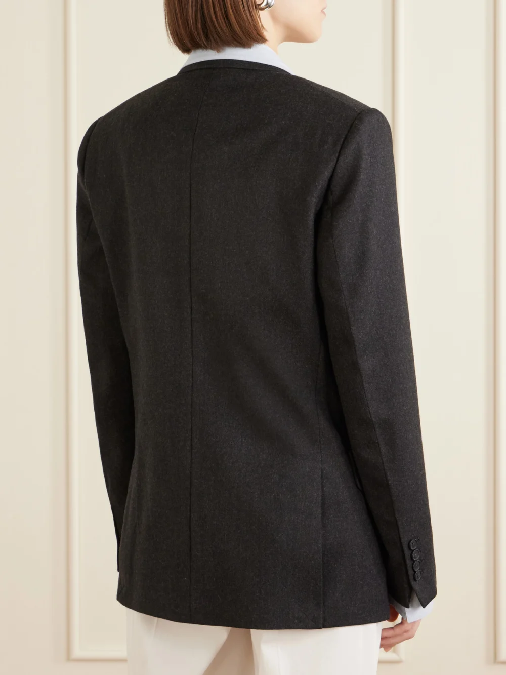 Back view of the Victoria Beckham Beatrice Double-breasted Wool Blazer