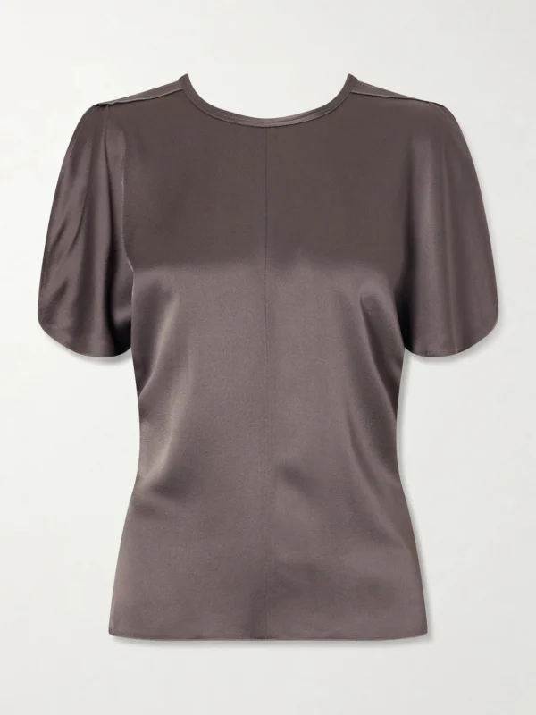 Victoria Beckham Bela Draped Satin Blouse