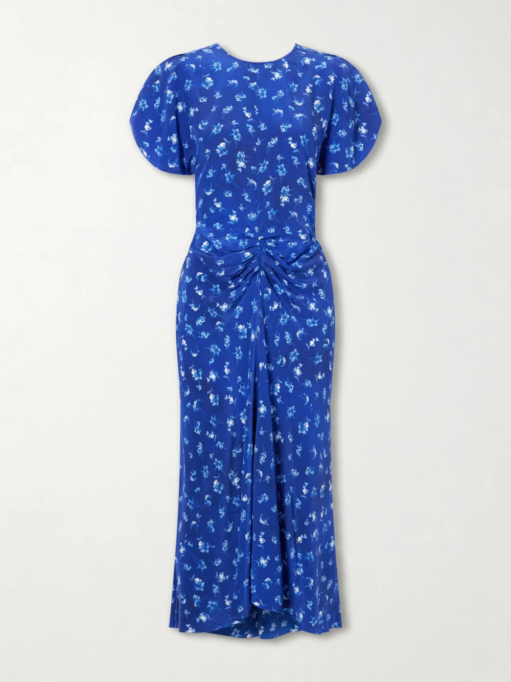 Victoria Beckham Bela Floral-print Silk-chiffon Midi Dress in blue