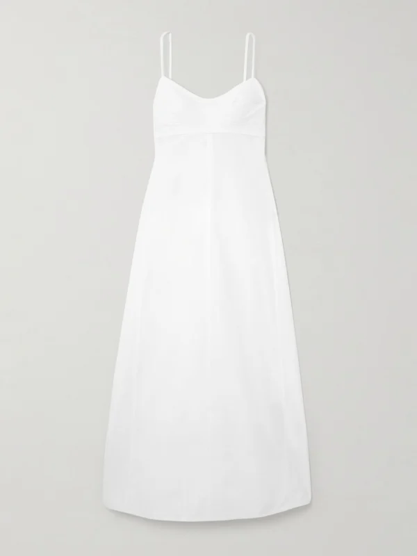Victoria Beckham Cami Paneled Organic Cotton-blend Poplin Maxi Dress