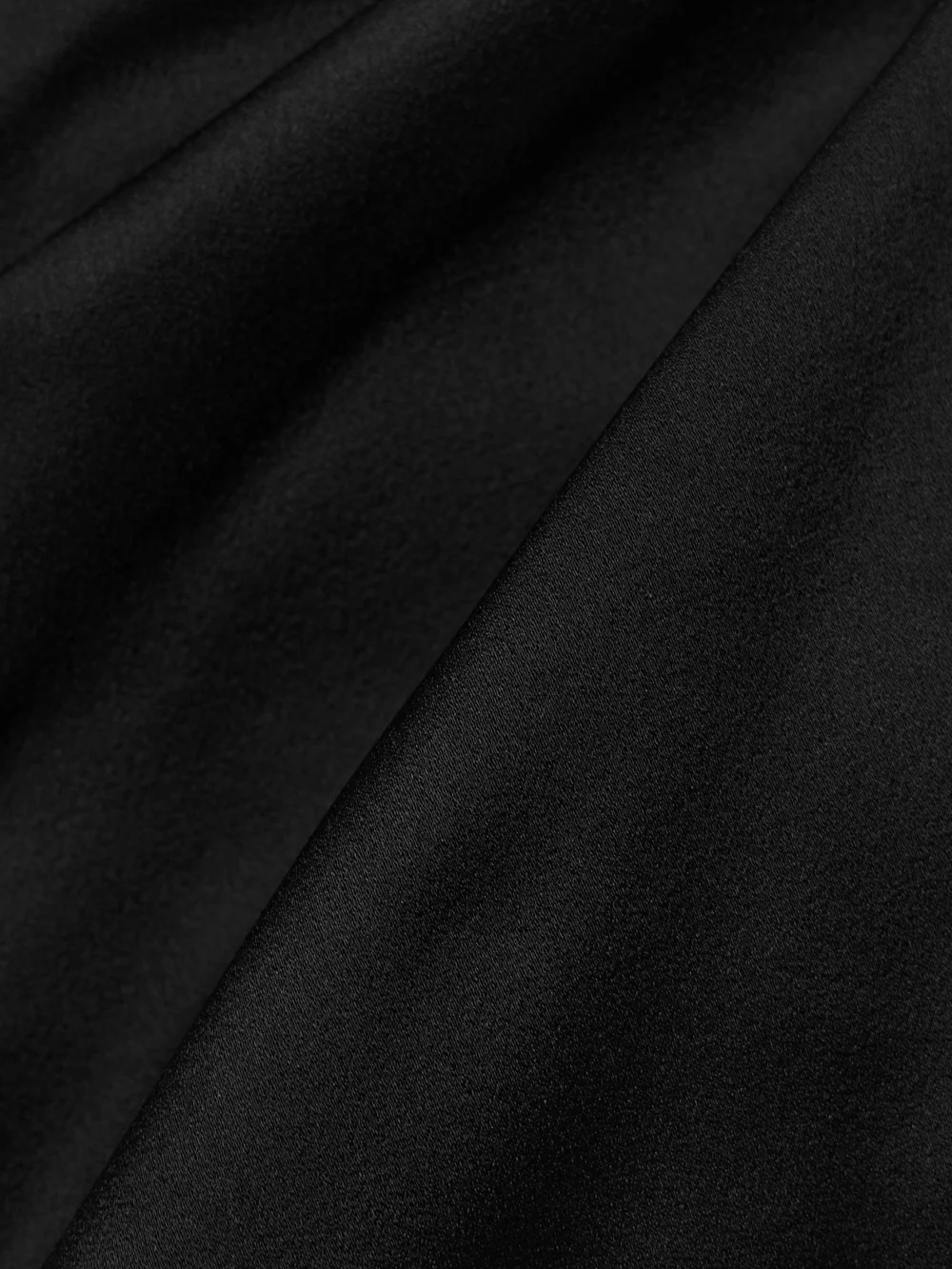 Close-up detail of the Victoria Beckham Chain-embellished Gathered Satin Top