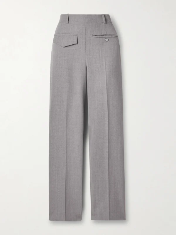Victoria Beckham Checked Wool Wide-leg Pants
