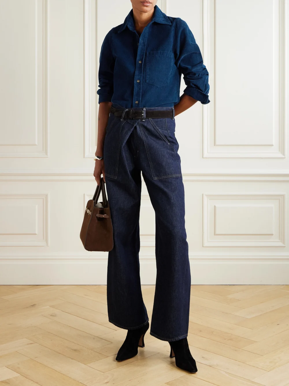 Victoria Beckham Cotton-corduroy Shirt, worn by a model