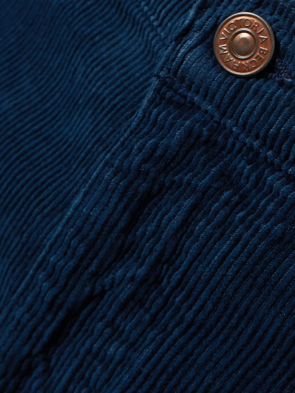 Close-up detail of the Victoria Beckham Cotton-corduroy Straight-leg Pants