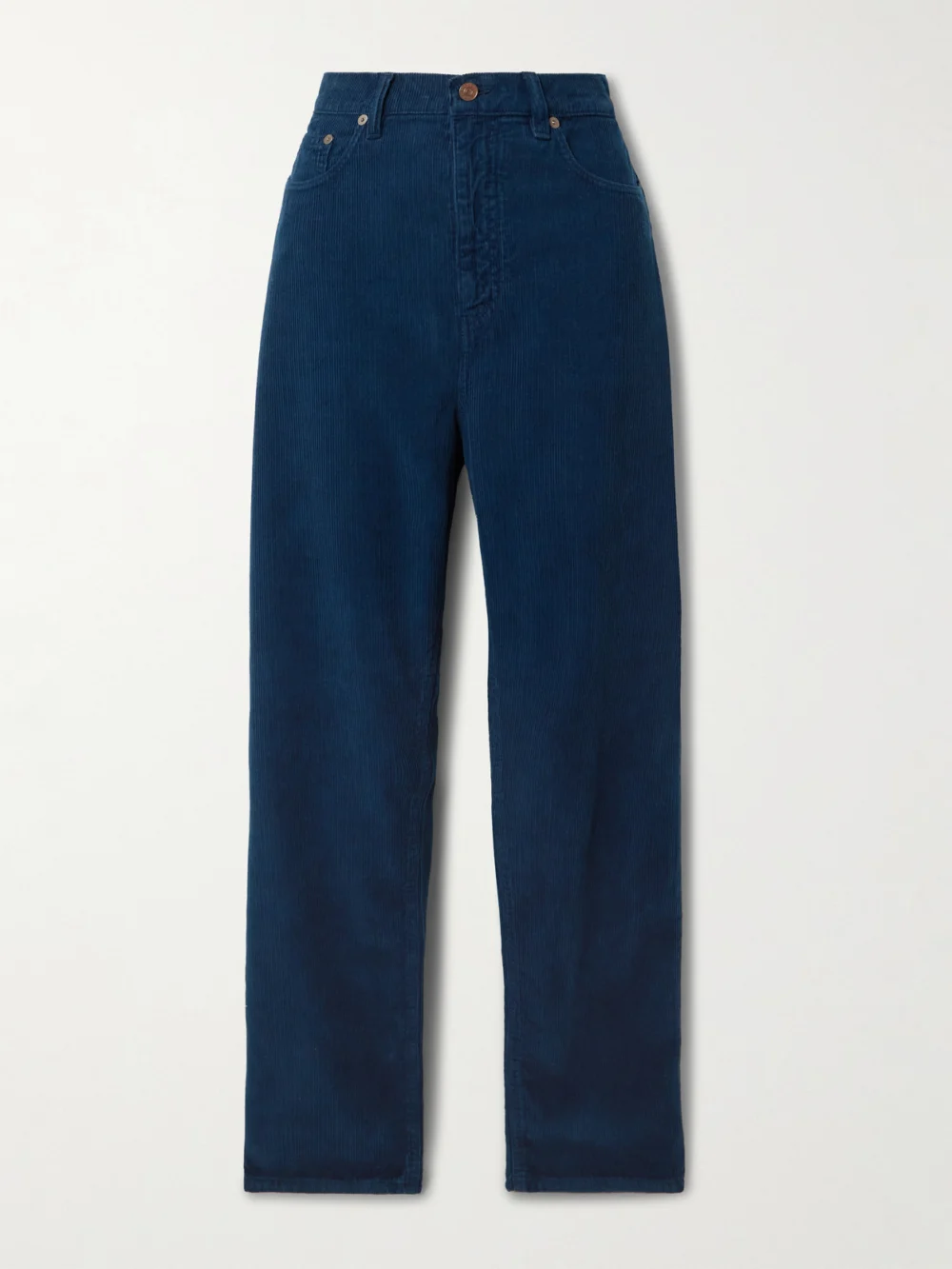 Victoria Beckham Cotton-corduroy Straight-leg Pants in navy