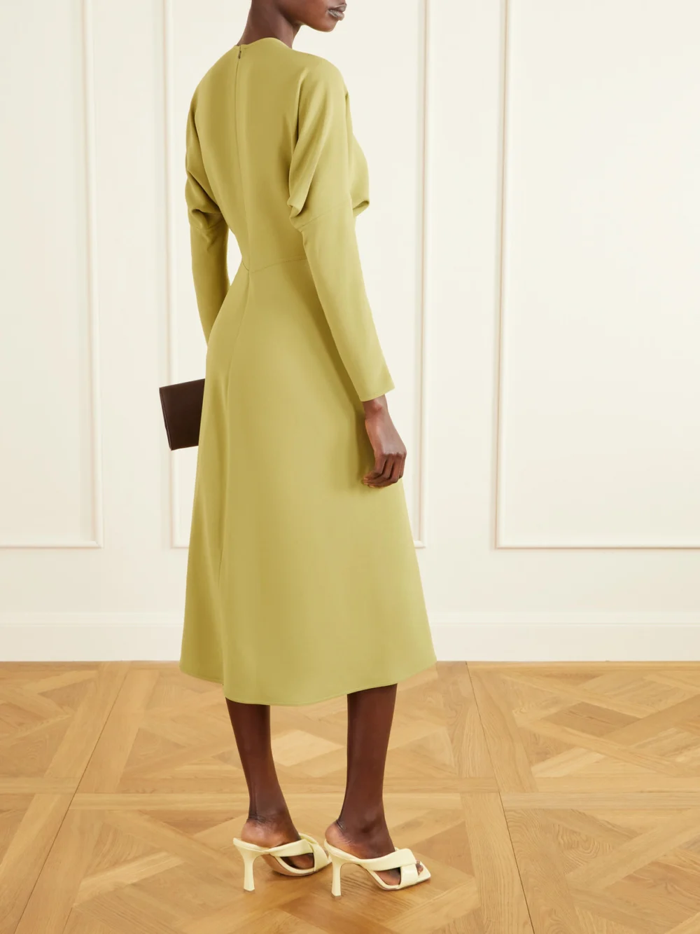 Back view of the Victoria Beckham Crepe Midi Dress