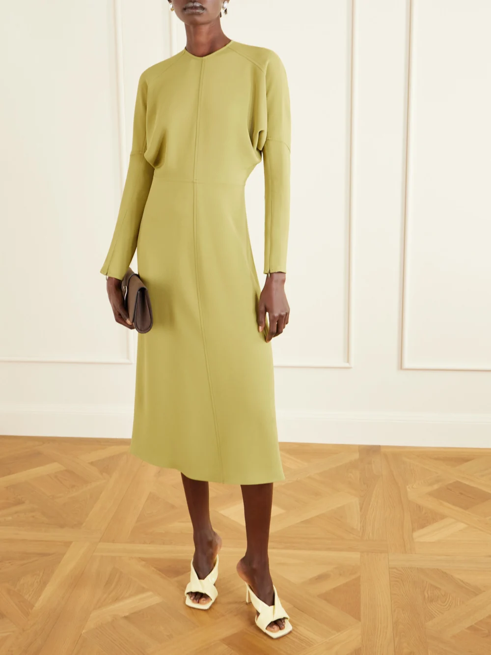 Victoria Beckham Crepe Midi Dress, worn by a model
