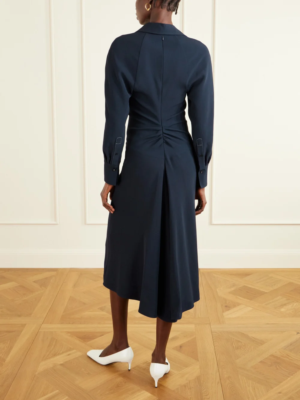 Back view of the Victoria Beckham Crepe Midi Dress