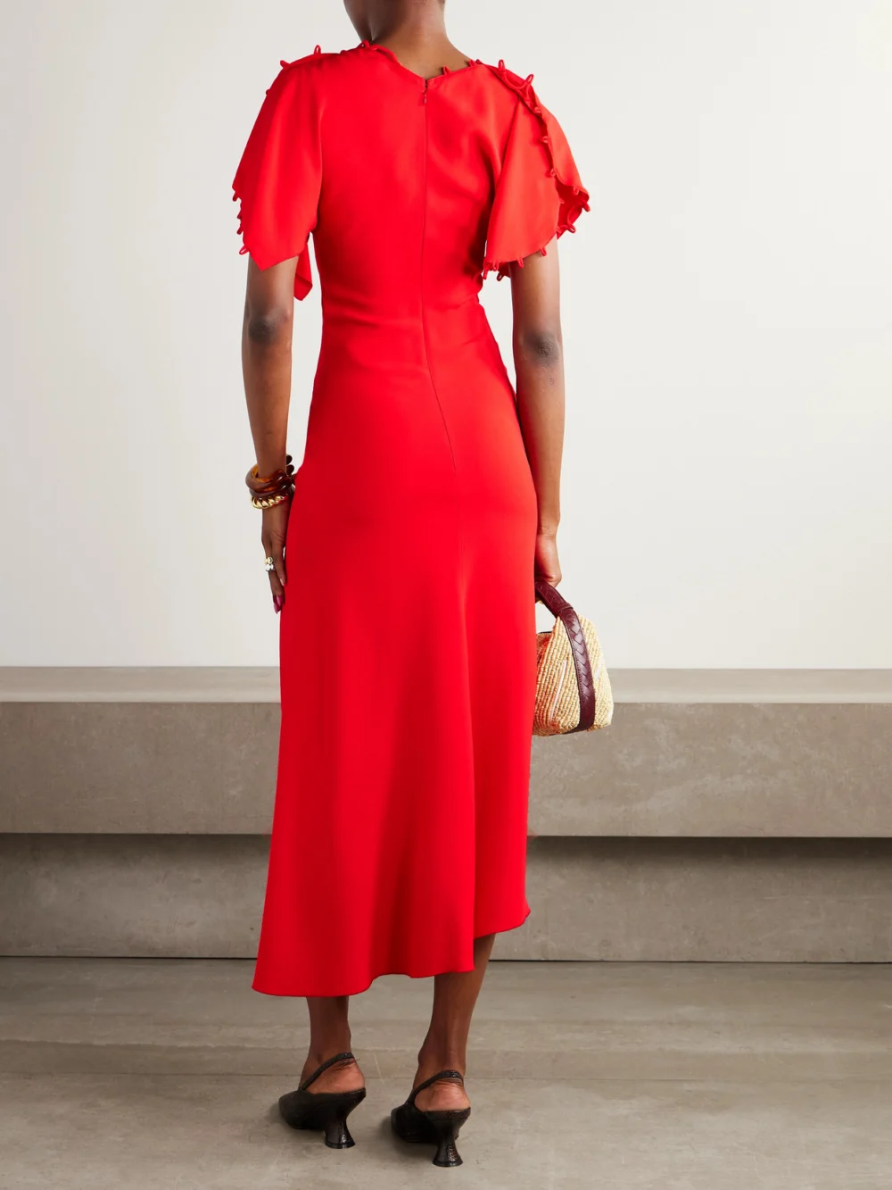 Back view of the Victoria Beckham Crepe Midi Dress