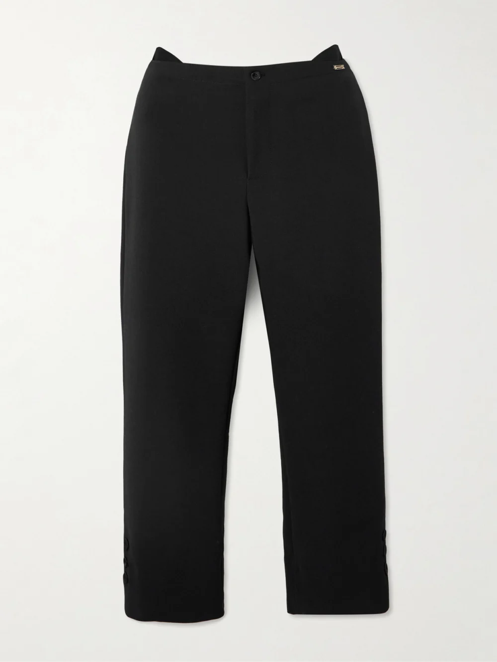 Victoria Beckham Cropped Crepe Flared Pants in black