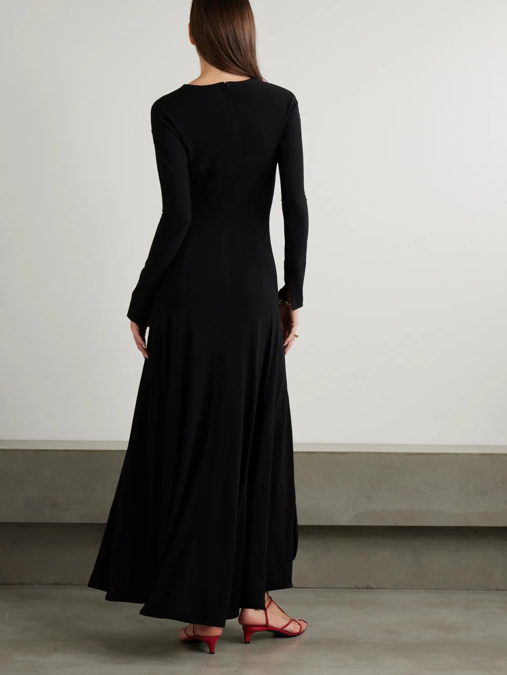 Back view of the Victoria Beckham Cutout Stretch-jersey Maxi Dress