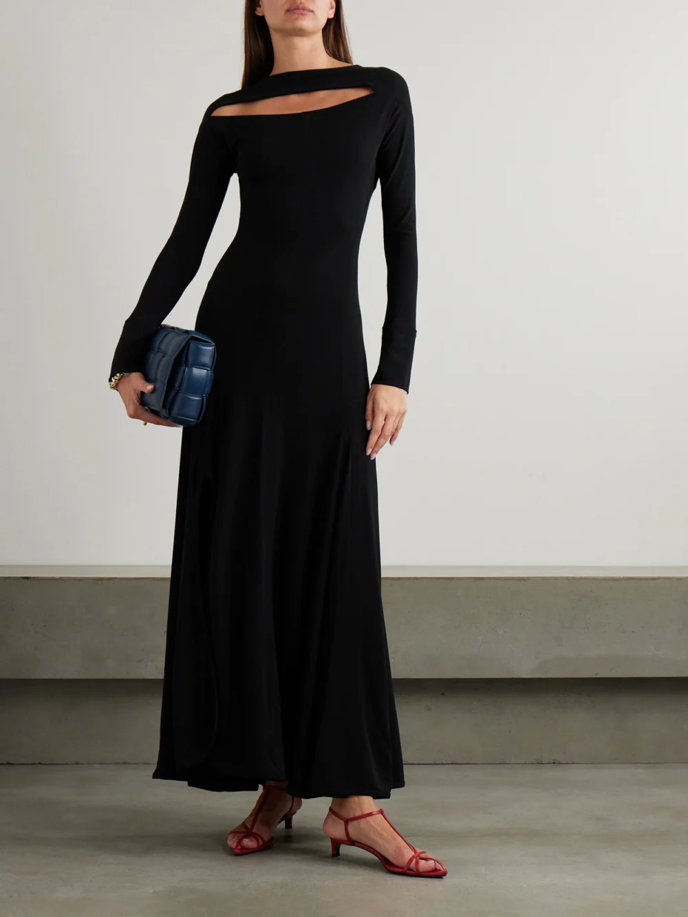 Victoria Beckham Cutout Stretch-jersey Maxi Dress, worn by a model