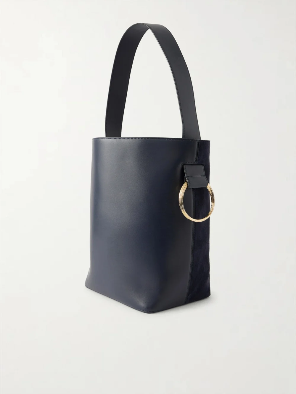 Back view of the Victoria Beckham Dia Leather and Suede Bucket Bag