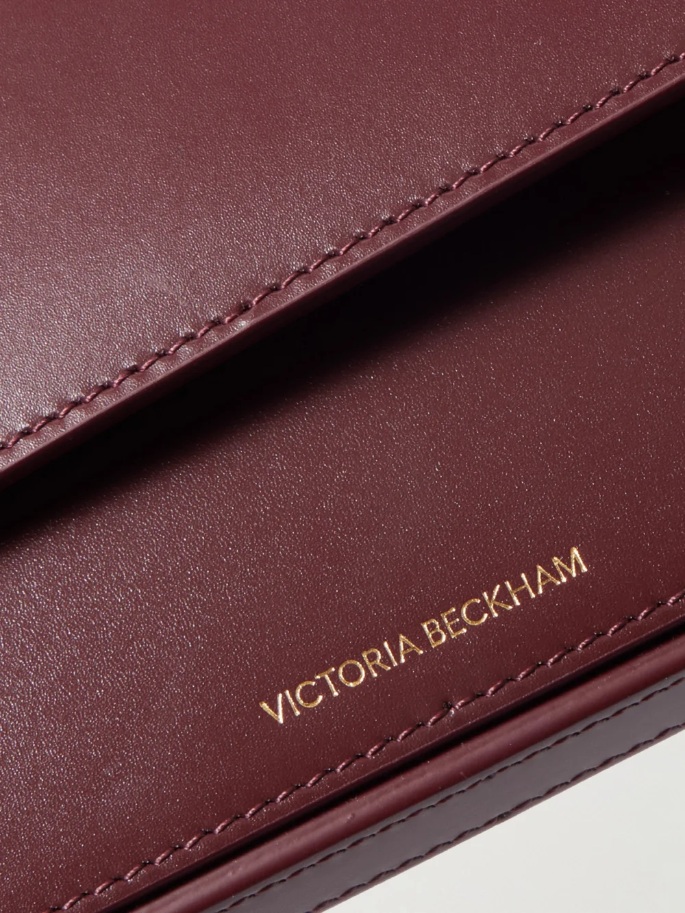 Close-up detail of the Victoria Beckham Dorian Pocket Leather Shoulder Bag