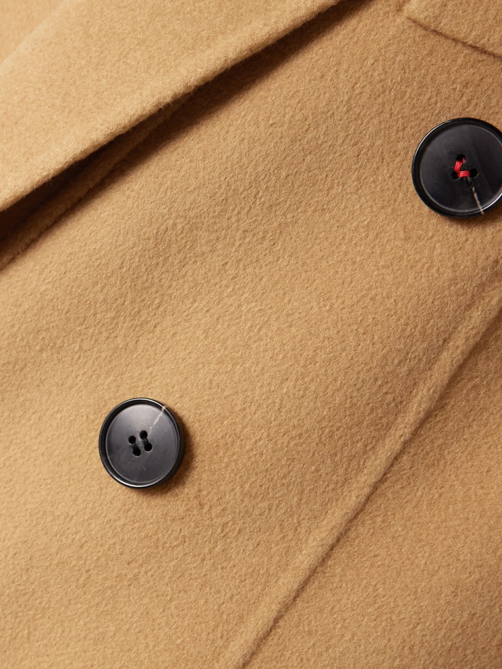 Close-up detail of the Victoria Beckham Double-breasted Wool and Cashmere-blend Coat