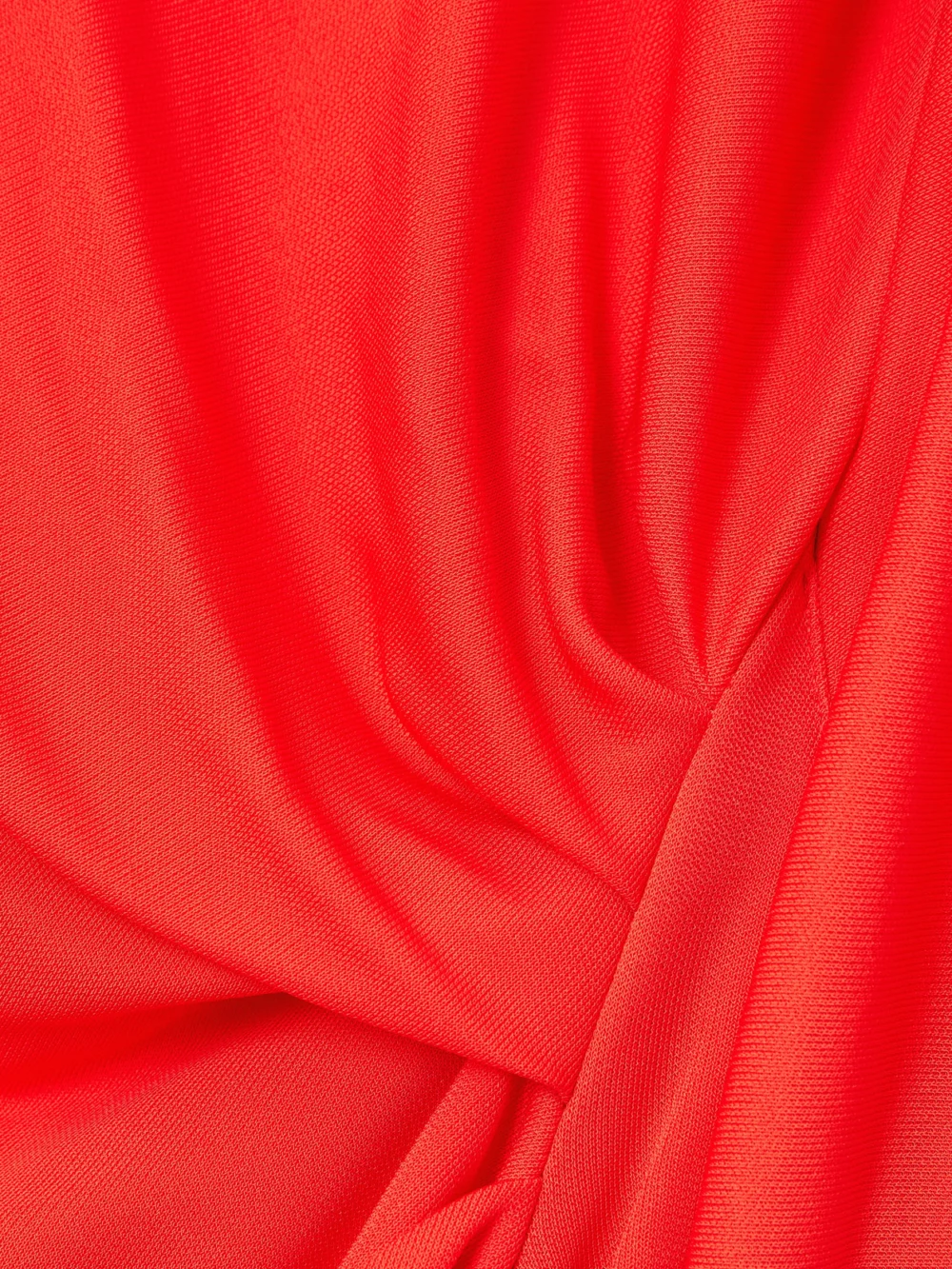 Close-up detail of the Victoria Beckham Draped Asymmetric Jersey Maxi Dress