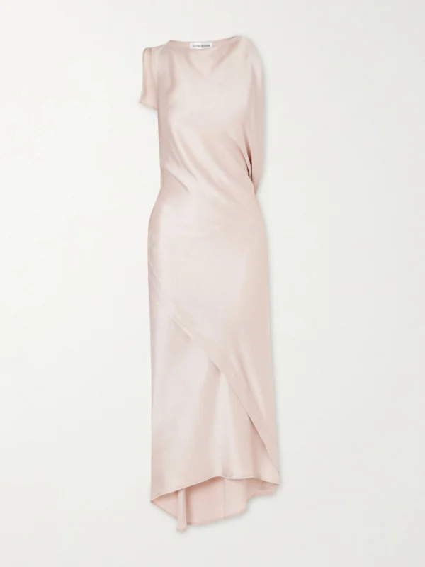 Victoria Beckham Draped Satin Midi Dress