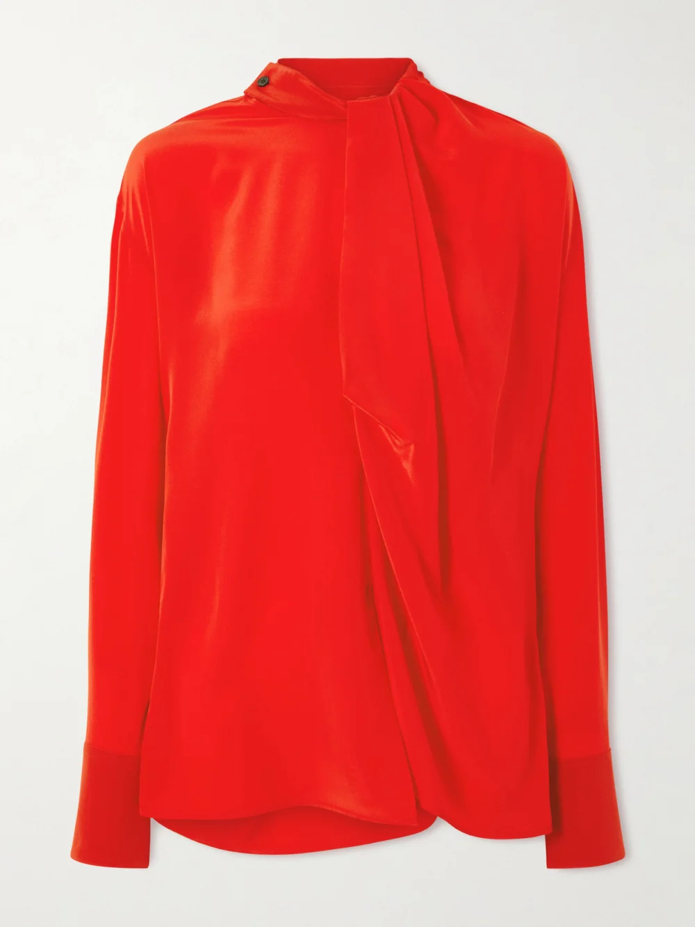 Victoria Beckham Draped Silk Blouse in red