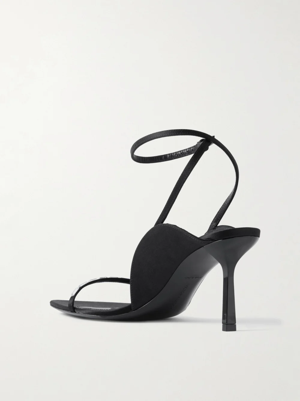 Back view of the Victoria Beckham Eliza Crystal-embellished Satin Sandals