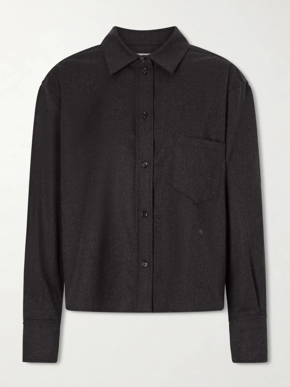 Victoria Beckham Ellys Wool Shirt in dark gray