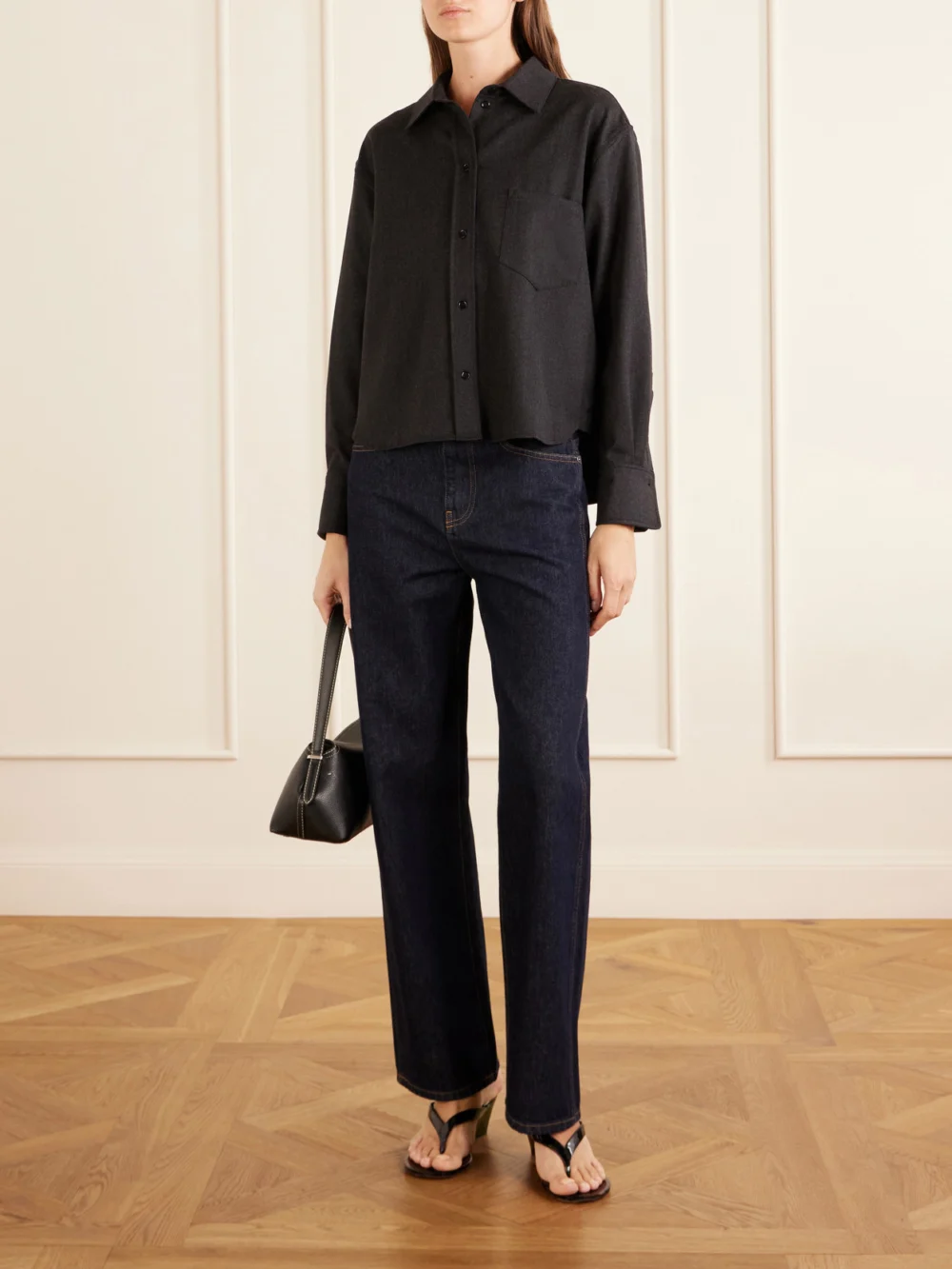 Victoria Beckham Ellys Wool Shirt, worn by a model