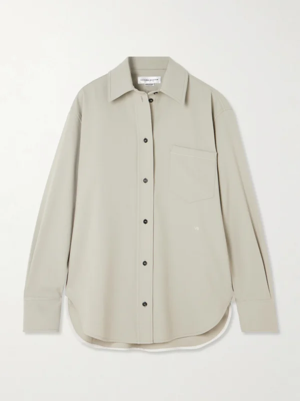 Victoria Beckham Embroidered Woven Shirt